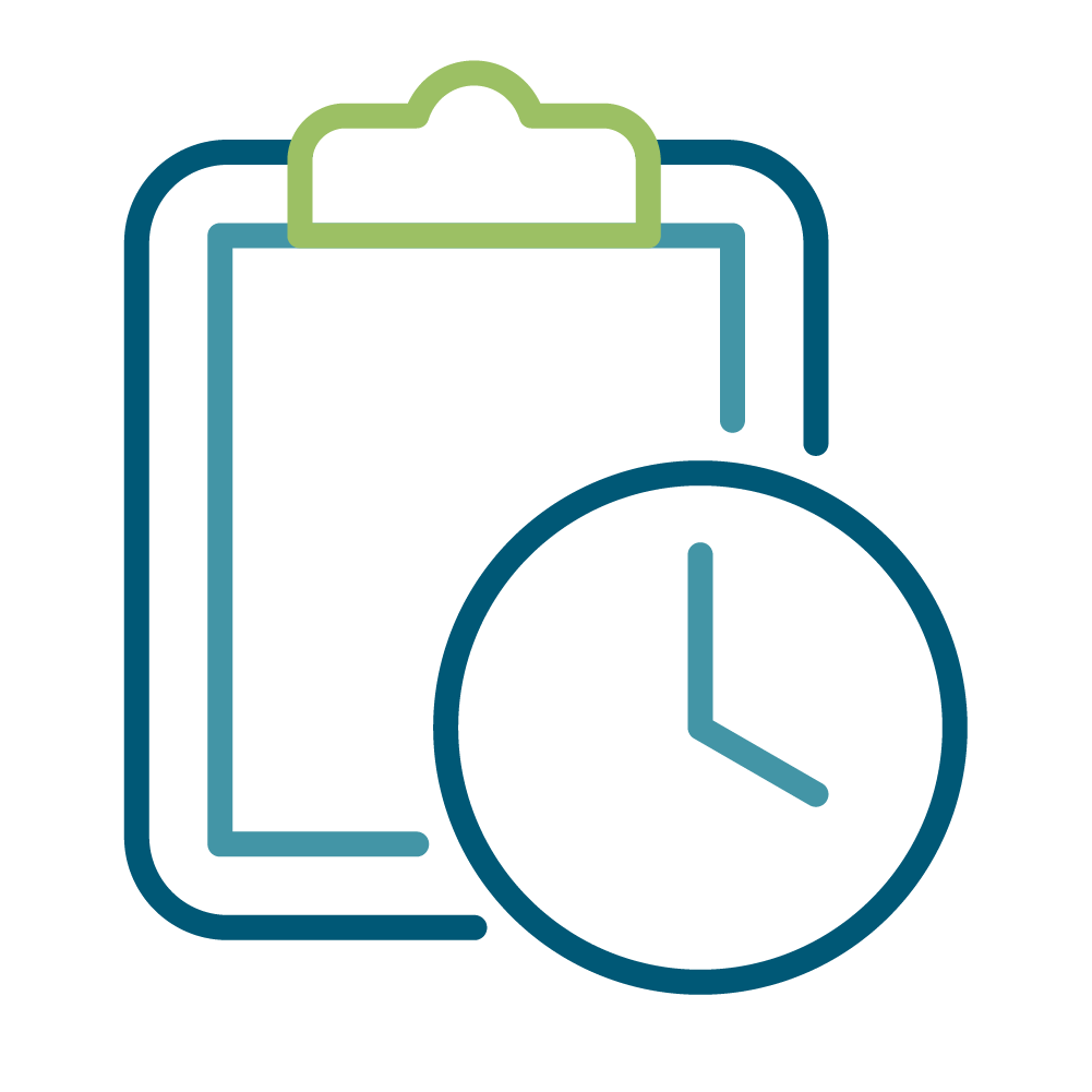Events Icon with clipboard and clock