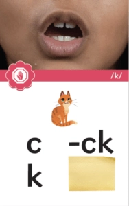 Word Wall Sound Card for /k/ sound.