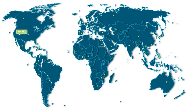 A graphic showing all of the countries across the world where Reading Horizons is used.