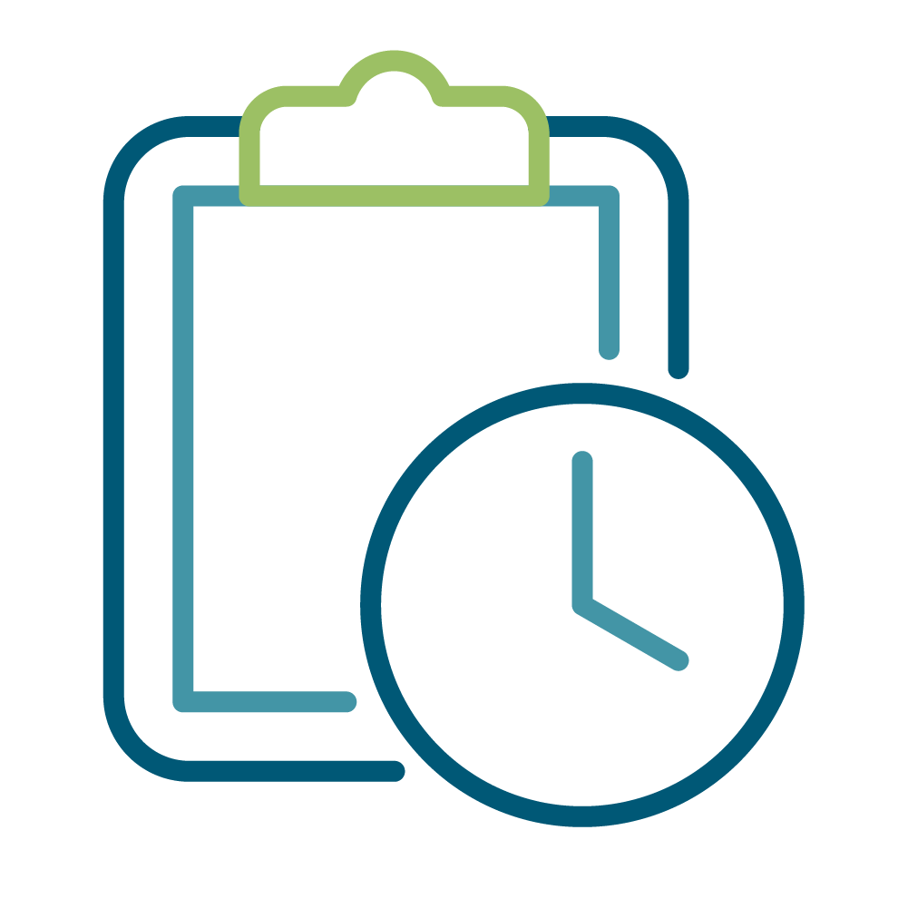 Events Icon with clipboard and clock