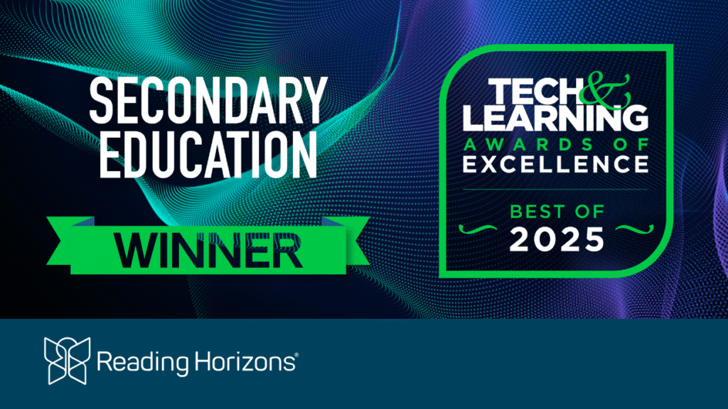 Tech and Learning Award badge earned by Reading Horizons