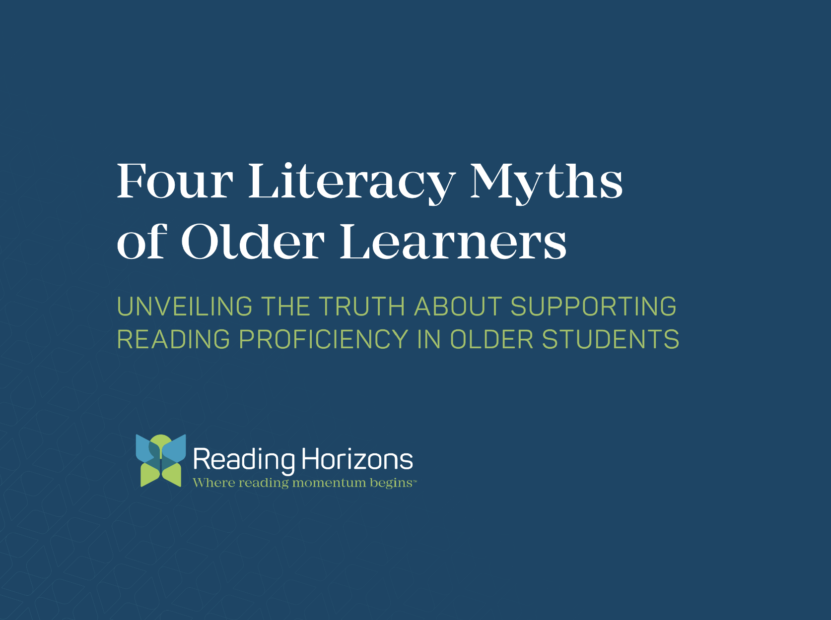 Four Literacy Myths of Older Learners