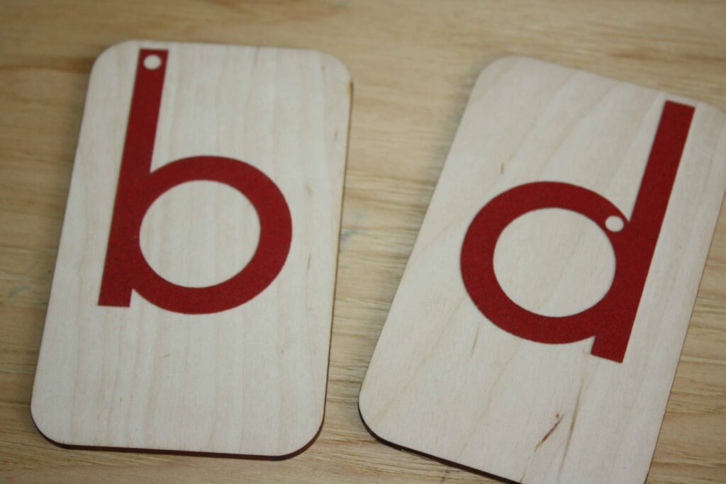 Lowercase b and d