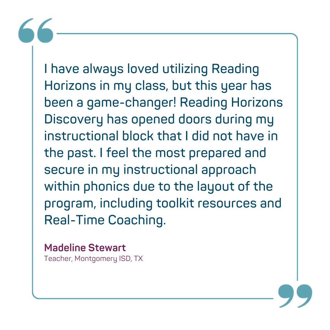 Reading Horizons Discovery testimonial